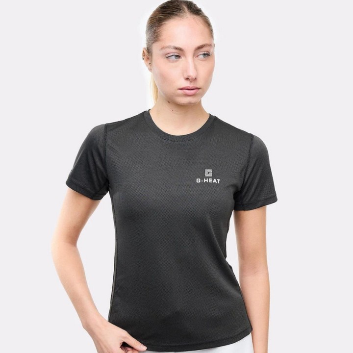 Tee-shirt femme G-heat anti-UV – Protection solaire et confort optimal noir