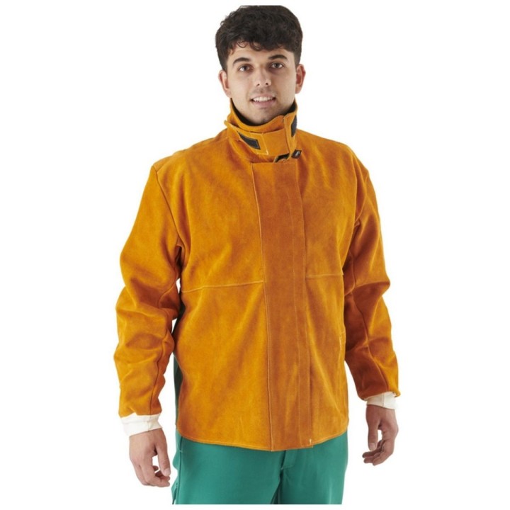 Veste soudage de protection soudeur SPARK en croûte de cuir thermorésistante et coton ignifugé – Coval Safety