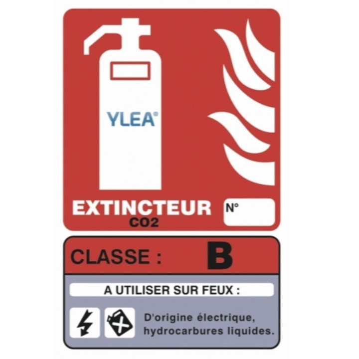Panneau extincteur CO₂ 2 kg/5 kg – Identification obligatoire