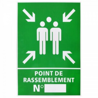 Panneau point de rassemblement 60×40 cm – PVC 5 mm personnalisable