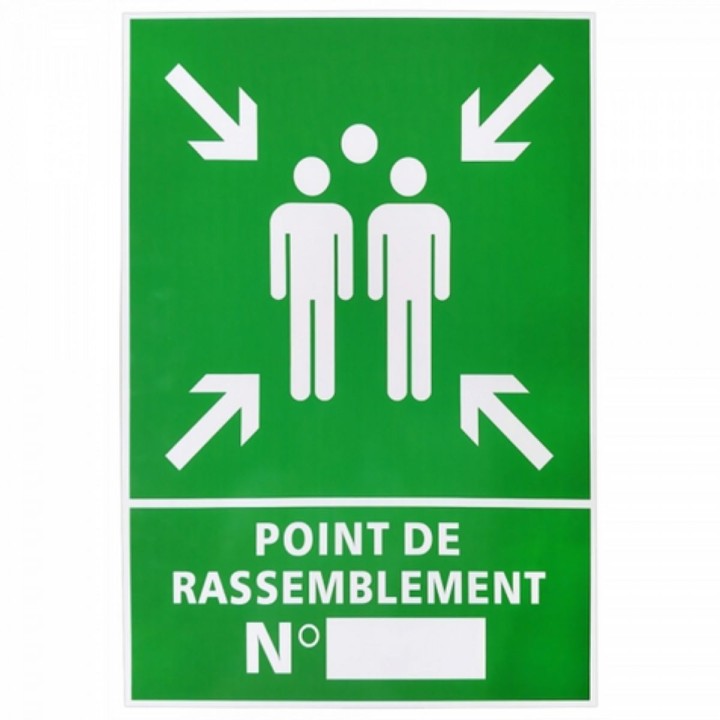 Panneau point de rassemblement 60×40 cm – PVC 5 mm personnalisable