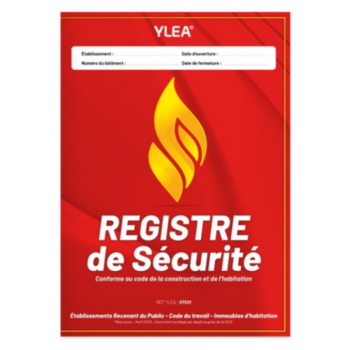 Registre de sécurité incendie pour ERP, entreprises, habitations