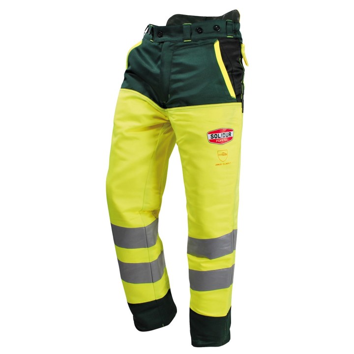 Pantalon forestier classe 3 haute visibilite solidur glow