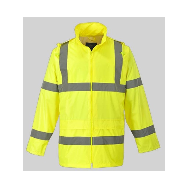 manteau veste de pluie haute visibilité jaune