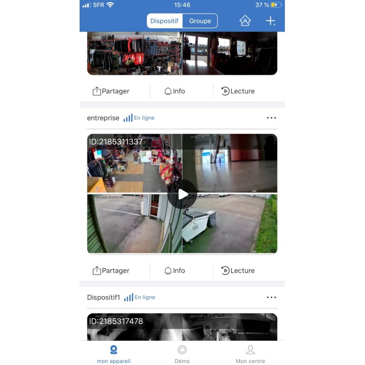 Système vidéosurveillance Wifi 4 cameras écran HD disque dur 1T