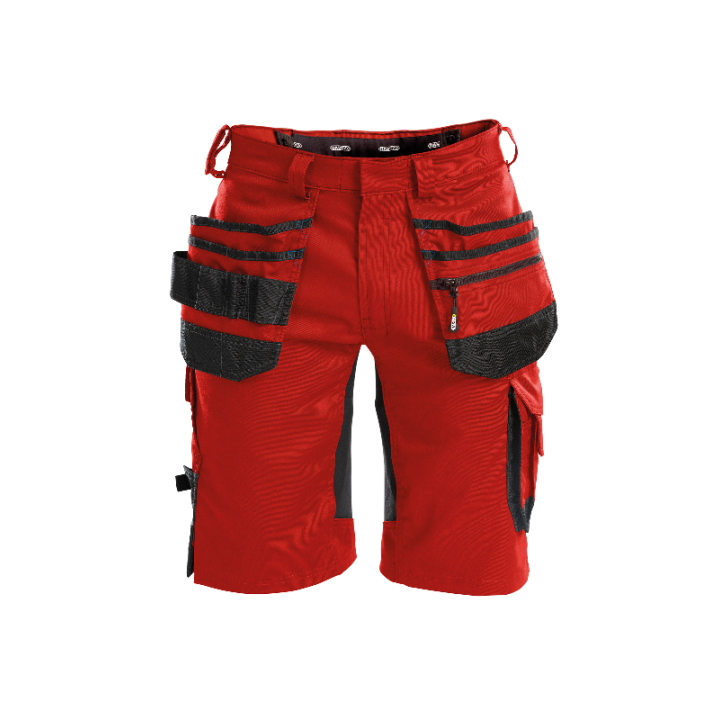 Bermuda de Travail matière extensible Axis DASSY Rouge / Noir