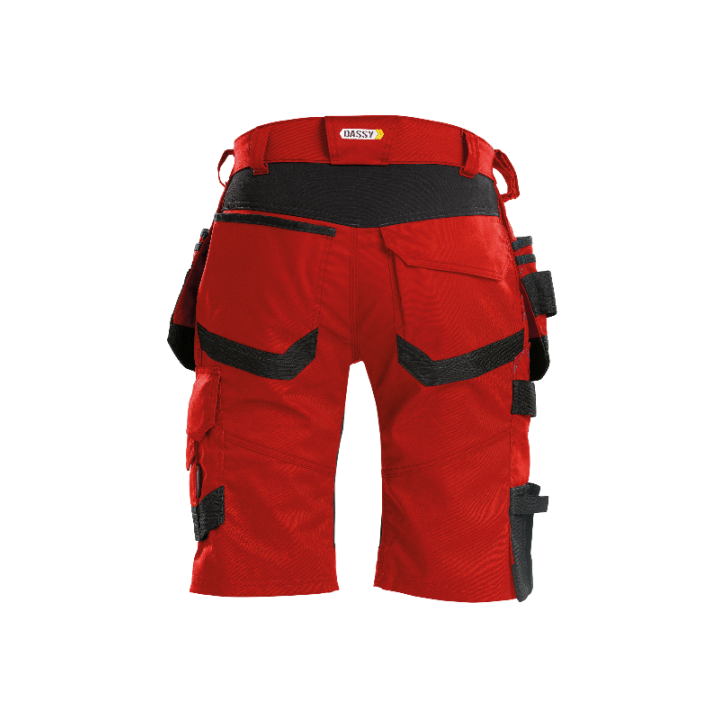 Bermuda de Travail matière extensible Axis DASSY Rouge / Noir