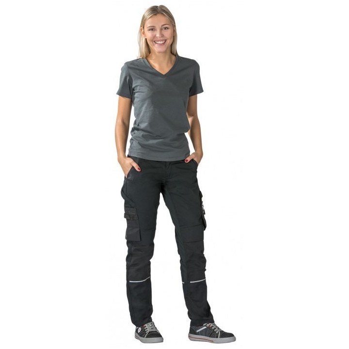 Pantalon de travail femme NORIT insert élasthanne PLANAM Noir/Noir