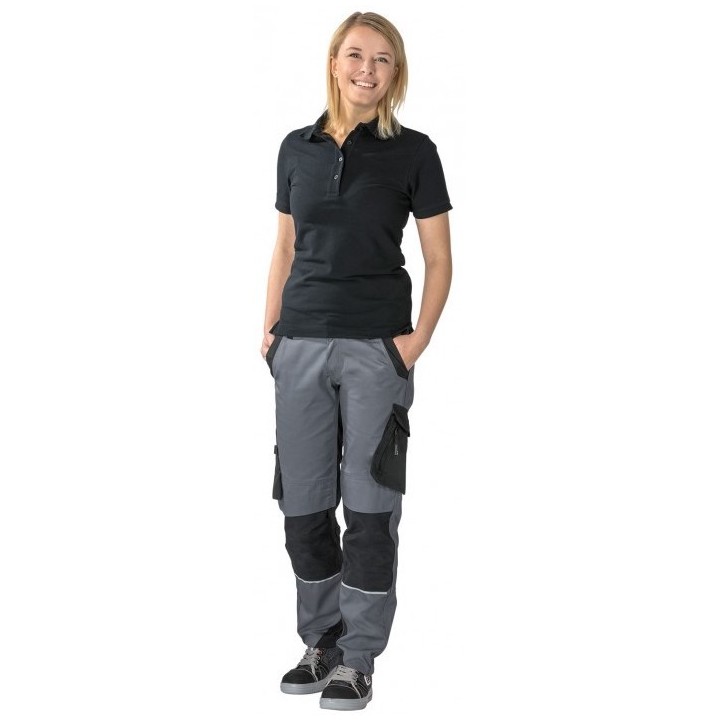 Pantalon de travail femme NORIT insert élasthanne PLANAM Ardoise/Noir