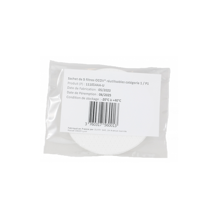 Masque Ocov OUVRY covid 5 filtres réutilisables fmp1