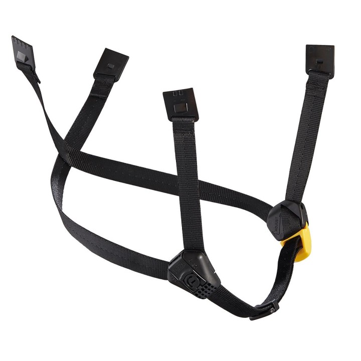 Jugulaire DUAL jaune noir allongée pour casque VERTEX et STRATO PETZL I Sécurama