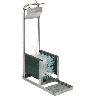 lave bottes acier brosses et eau verticale