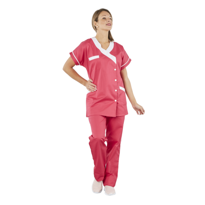 Tunique femme médicale poly coton 200gr TANA bicolore lavage 80°