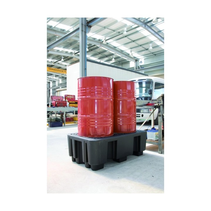 Palette de rétention polyéthylène 2 fûts PIG ECO PB Sécurama