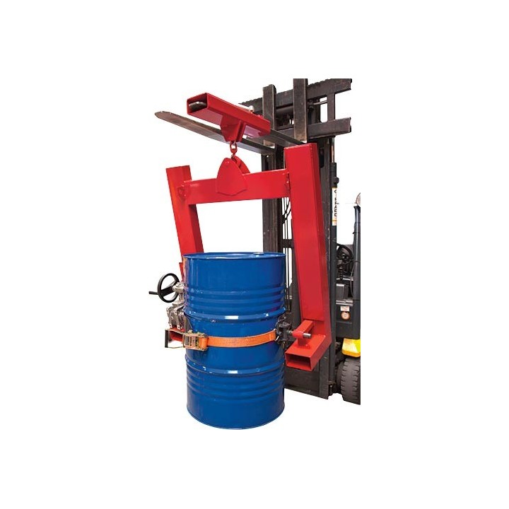 Retourneur de fut ou bidon 400 kg sur chariot élévateur