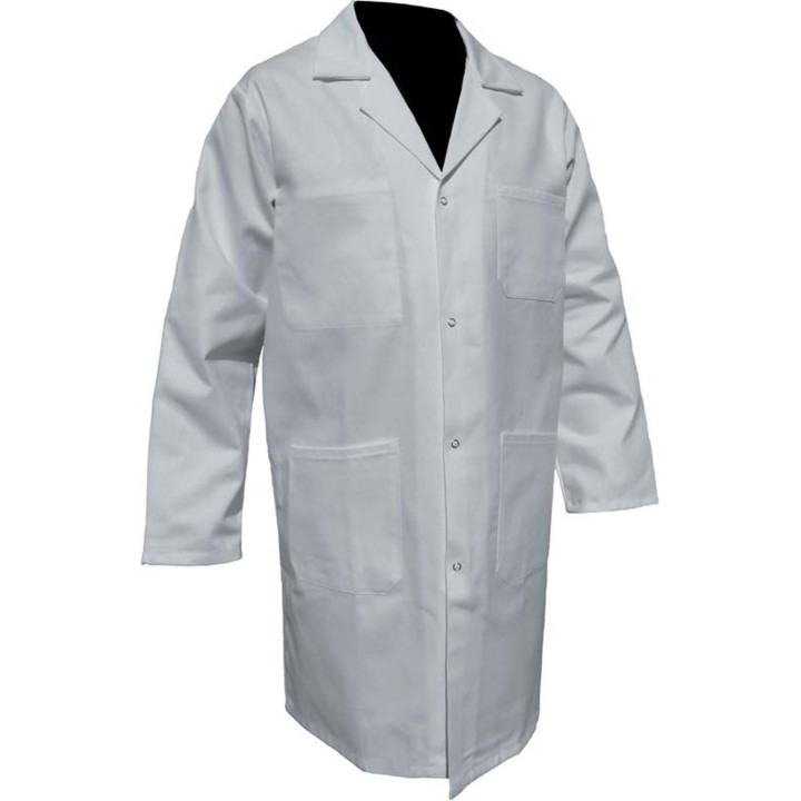 Blouse pro homme Poly Coton à pression blanche PBV Securama