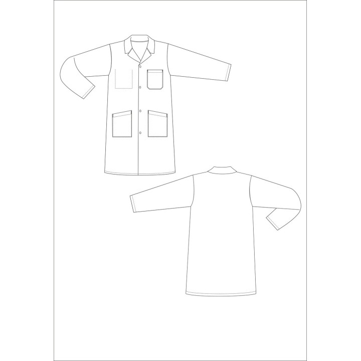 Blouse pro homme Poly Coton à pression blanche PBV Securama